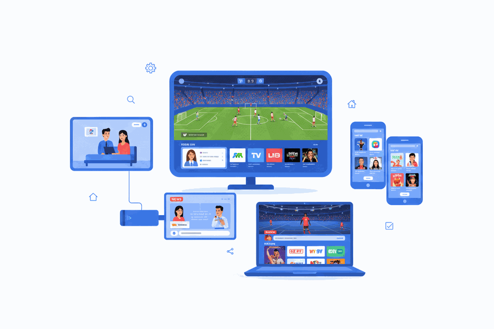 Turbotv iptv works on Smart TV, phone, tablet, laptop, and streaming devices
